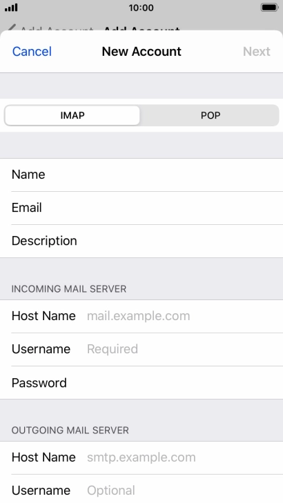 Press IMAP.