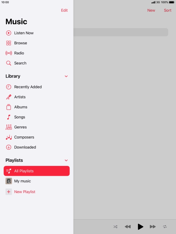 Press the required playlist. Press the required playlist.