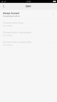 Press the required divert type.