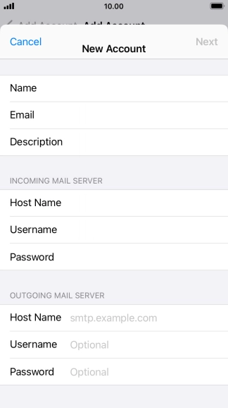 Press Host Name and key in the name or IP address of your email provider's outgoing server. Please note that if you can't send email messages when using your email provider's outgoing server, key in smtp.vodafone.net.au (Vodafone's outgoing server). Press Host Name and key in the name or IP address of your email provider's outgoing server. Please note that if you can't send email messages when using your email provider's outgoing server, key in smtp.vodafone.net.au (Vodafone's outgoing server).