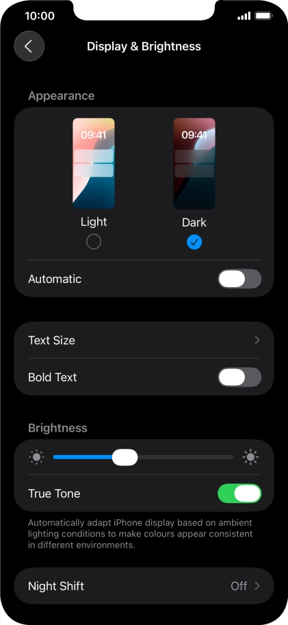Press the indicator next to 