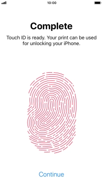 Press Continue. If you haven't previously selected a phone lock code, key in a code of your own choice twice.