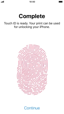 Press Continue. If you haven't previously selected a phone lock code, key in a code of your own choice twice.