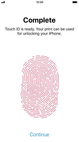 Press Continue. If you haven't previously selected a phone lock code, key in a code of your own choice twice.