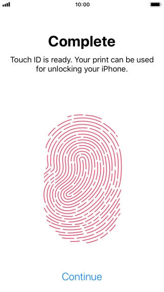 Press Continue. If you haven't previously selected a phone lock code, key in a code of your own choice twice.