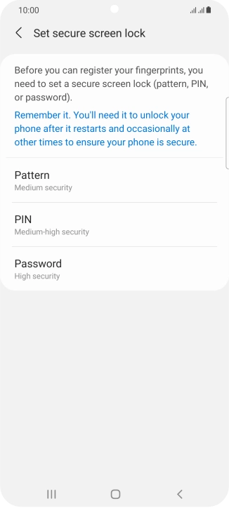 Press the required phone lock code and follow the instructions on the screen to create an additional phone lock code.