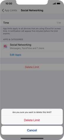 Press Delete Limit.