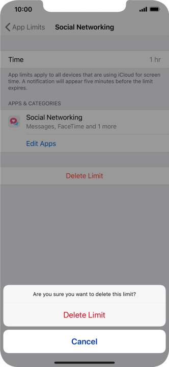 Press Delete Limit.