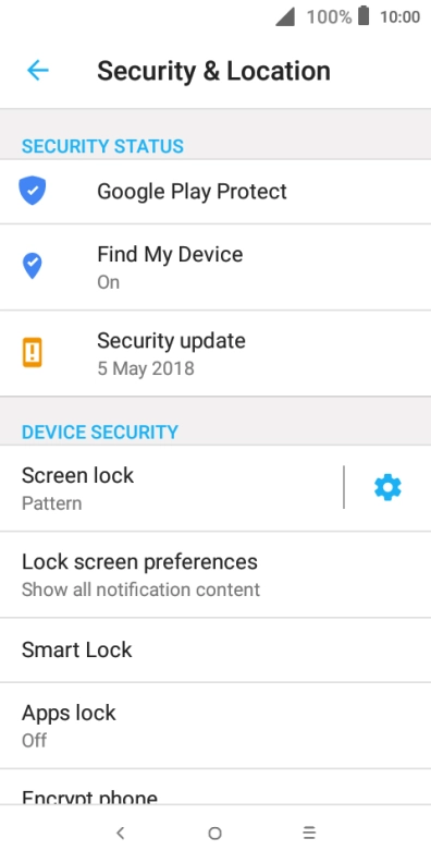 Press Screen lock and key in the current phone lock code.