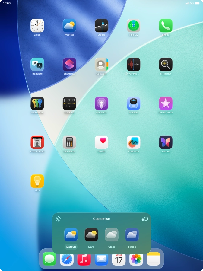 Press the required setting to select the size of app icons on the home screen. Press the required setting to select the size of app icons on the home screen.