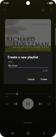 Key in a name for the playlist and press Create.