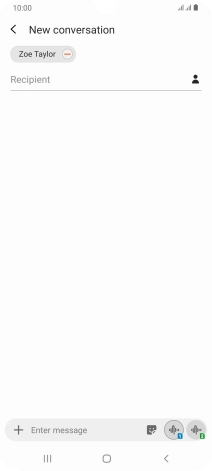 Press the text input field and write the text for your text message. Press the text input field and write the text for your text message.