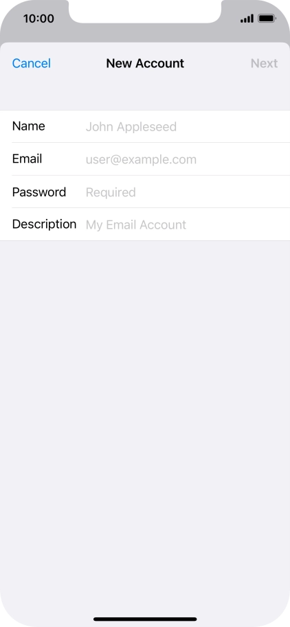 Press Name and key in the required sender name.