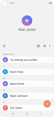 Press the new contact icon. Press the new contact icon.