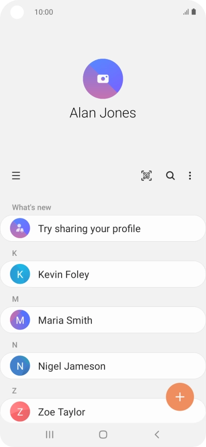 Press the new contact icon. Press the new contact icon.