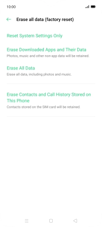 Press Erase All Data. Press Erase All Data.
