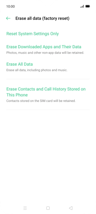 Press Erase All Data. Press Erase All Data.