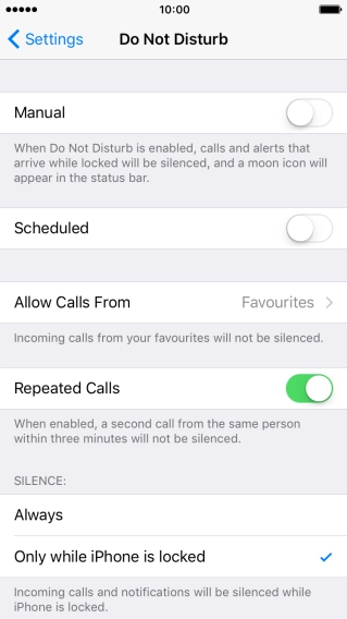 Press the indicator next to 
