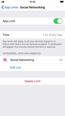 Press Delete Limit.