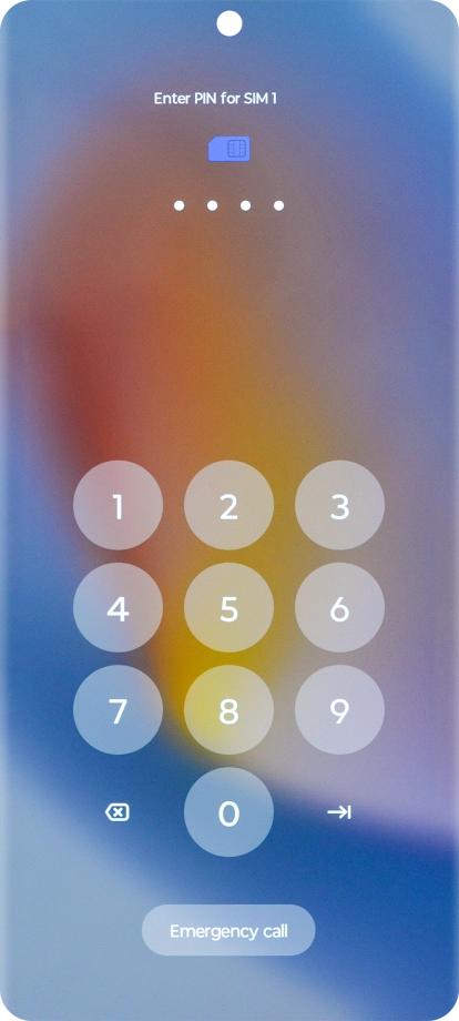 If your SIM is locked, key in your PIN and press arrow right.