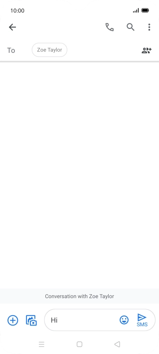 Press the send icon when you've finished your text message. Press the send icon when you've finished your text message.
