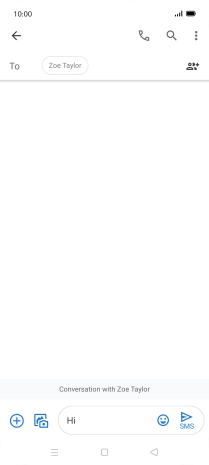 Press the send icon when you've finished your text message. Press the send icon when you've finished your text message.