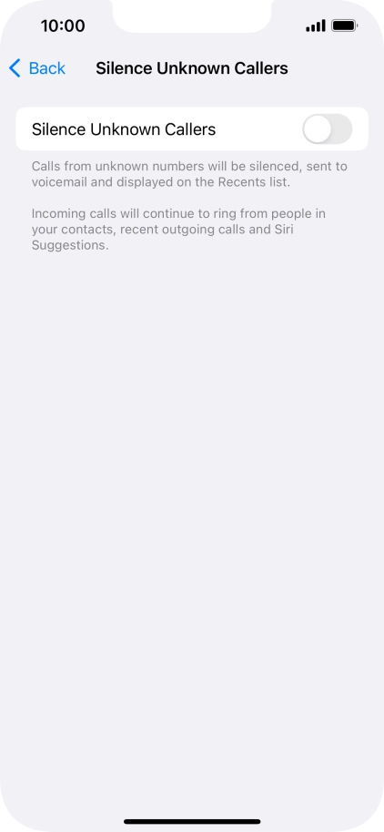 Press the indicator next to 