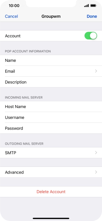 Press SMTP.