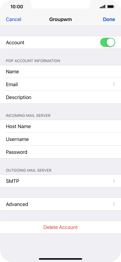 Press SMTP.