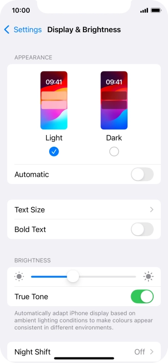 Press Dark.