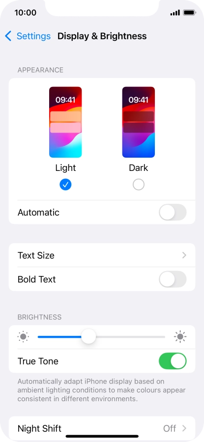 Press Dark.