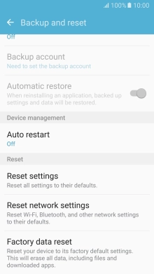 Press Factory data reset.