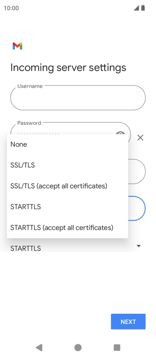 Press SSL/TLS.