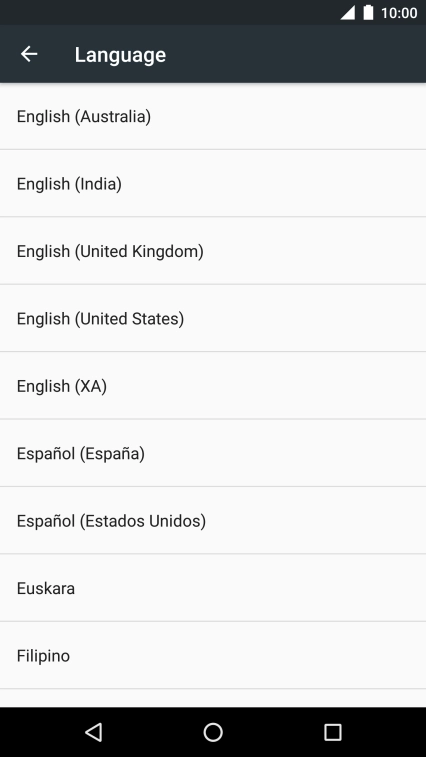 Press the required language.