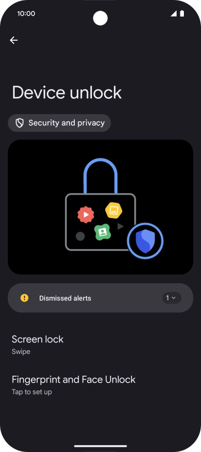 Press Fingerprint and Face Unlock.