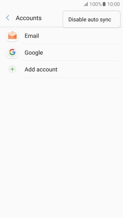 Press Disable auto sync.