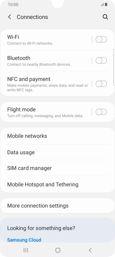Press Mobile networks.
