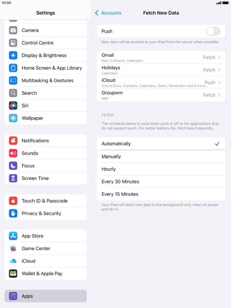 If you turn off the function, press the required setting.