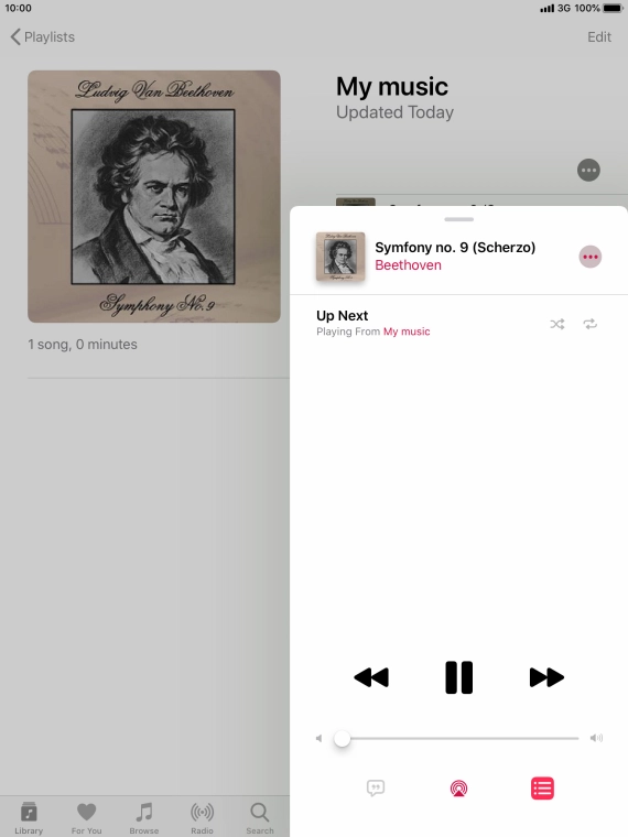 Press the shuffle icon to turn the function on or off.