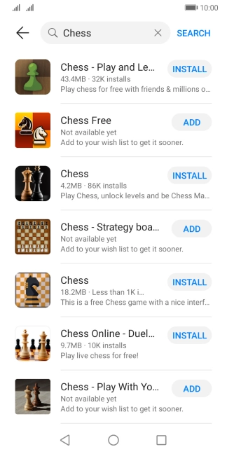 Press the required app. Press the required app.