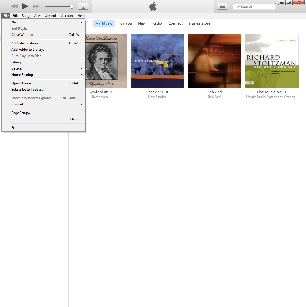 Click Add File to Library... to add one file at a time.