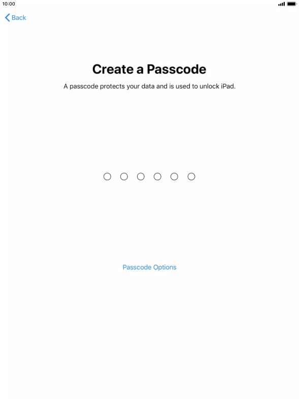 Press Passcode Options.