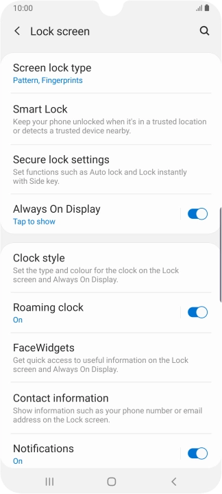 Press Screen lock type and key in the current phone lock code.