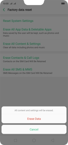 Press Erase Data.