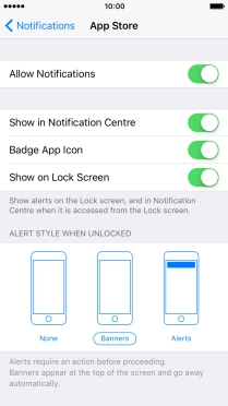 Press the indicator next to 