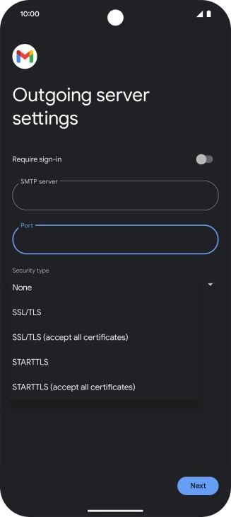 Press SSL/TLS.