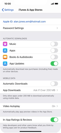 Press the indicators next to the required content types to turn the function on or off.