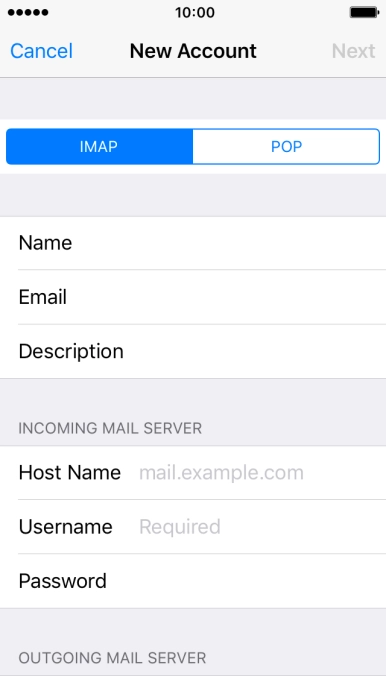 Press IMAP.