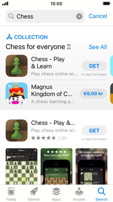 Press the required app. Press the required app.