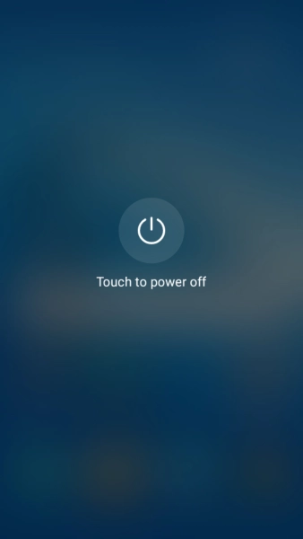 Press Touch to power off. Press Touch to power off.